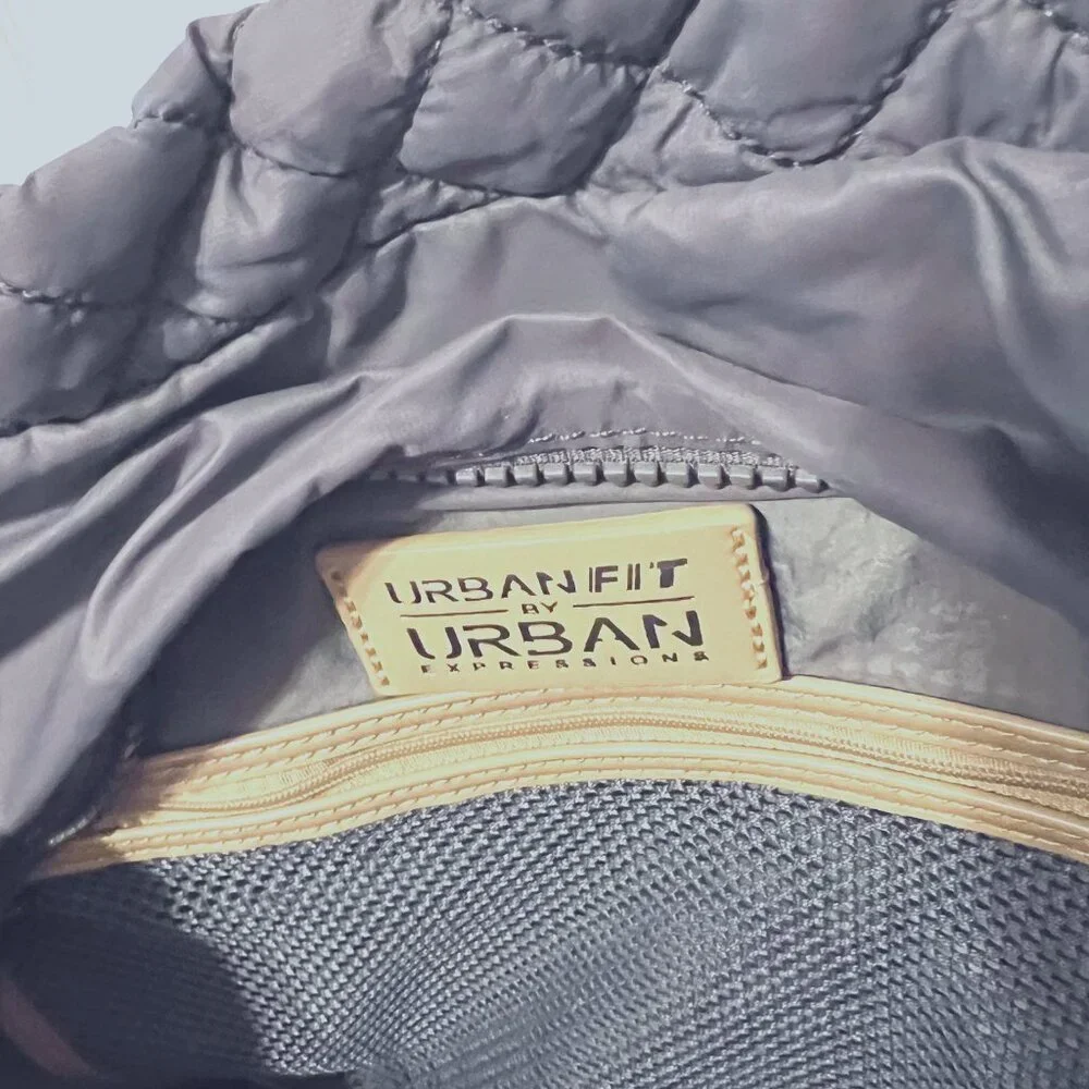 Urbanfit by Urban Expressions Tote Lightweight Bag-Gray Quilted-Large-Versatile - Picture 12 of 13